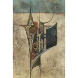 Donald Buyers, ABSTRACT FORMS (FISHBONES), 1961, oil on canvas