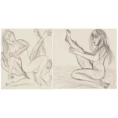 Eileen Coope, TWO ETCHINGS: COUPLE & BEACHCOMBER, 2012, published by Glasgow Print Studio