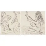 Eileen Coope, TWO ETCHINGS: COUPLE & BEACHCOMBER, 2012, published by Glasgow Print Studio