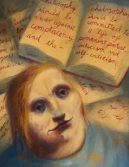 Ken Currie, HEAD OF A POLEMICIST, 1990, oil on board