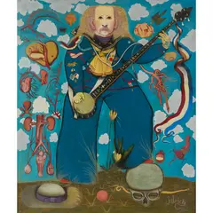 John Byrne, UNTITLED (MUSICIAN) - C.1973-5, oil on board