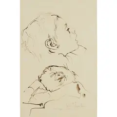 John Byrne, JOJO SLEEPING, 1970, pen and ink