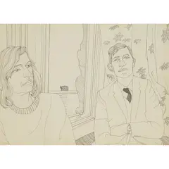 Alasdair Gray, MARY AND TOM BLISS IN BEARSTED, 1960, Pen and ink