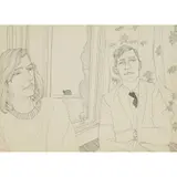 Alasdair Gray, MARY AND TOM BLISS IN BEARSTED, 1960, Pen and ink