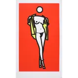 Julian Opie, WOMAN TAKING OFF MAN'S SHIRT, 5 (CRISTEA P.244), 2003, Screenprint, from the edition of unknown size, published by K21 Kunstammlung Nordrhein-Westfalen