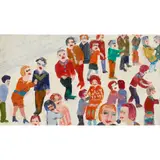Fred Yates, STREET PARTY, oil on board
