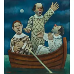 Michael Scott, CLOWNS AT SEA, 2011, oil on canvas