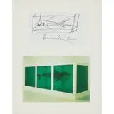 Damien Hirst, SHARK & AUTOGRAPH, pen and ink, framed with an accompanying postcard featuring an image of the famous formaldehyde Great White shark