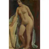William Crosbie, STANDING NUDE, 1970, oil on board
