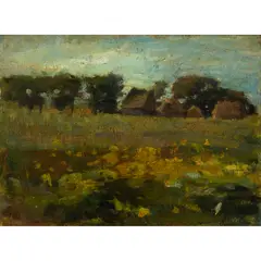 LANDSCAPE AT DUSK by Duncan Shanks, oil on board, sold Apr 2025