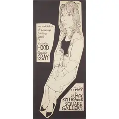 Alasdair Gray, ALASDAIR GRAY/MALCOLM HOOD EXHIBITION POSTER, Poster print, after an original ink drawing