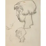 William McCance, PORTRAIT STUDY OF AGNES MILLER PARKER, Pencil drawing
