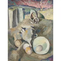 William McCance, COMPOSITION WITH SHELL, 1946, oil on board
