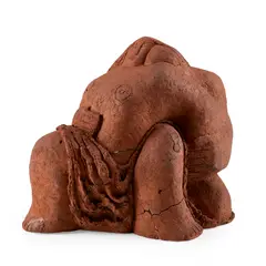 William McCance, FORBIDDEN FRUIT, red clay sculpture