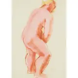 Frank Dobson, STANDING NUDE, 1938, gouache and coloured chalks