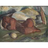 William McCance, CONTEMPLATIVE FIGURE, 1945, oil on board