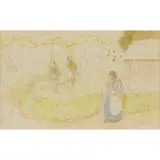 Gilbert Spencer, IN THE ORCHARD, pencil and watercolour