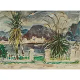 Adam Bruce Thomson, PALM TREE AND PAMPAS GRASS, PLOCKTON, watercolour
