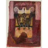 Marj Bond, RITUAL BIRDS, 1998, mixed media, gold paper and collaged components on paper