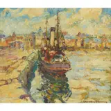 Gertrude Mary Coventry, THE HARBOUR, oil on canvas