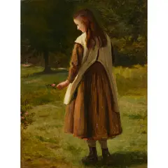 James Archer, PICKING A POSY, Oil on board