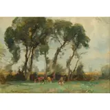 William Miller Frazer, SUMMER GRAZING, 1912, oil on canvas board