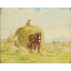 George Smith, FARM HORSES, oil on canvas
