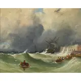 James Wilson Carmichael, THE WRECK, Oil on board
