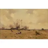 Robert Russell MacNee, RESTING CATTLE, oil on canvas