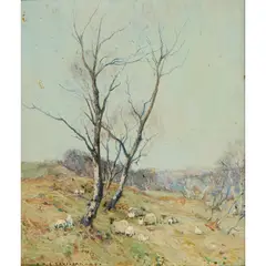 Robert McGowan Coventry, SPRING GRAZING, oil on board