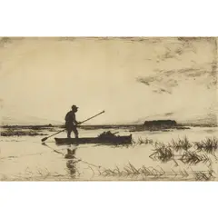 THE PUNTER by Frank Weston Benson, 1927, Etching, offered Jun 2025