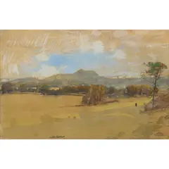 James Patterson, ARTHUR'S SEAT FROM 'REST & BE THANKFUL', watercolour and conté on buff paper