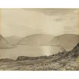 Tom Scott, THE OLD CHURCHYARD, ST MARY'S LOCH, SELKIRKSHIRE, watercolour grisaille