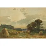 Tom Scott, PREPARING HAY BALES, 1905, watercolour