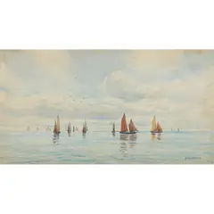 David West, SAILBOATS, watercolour