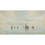 David West, SAILBOATS, watercolour
