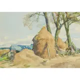 David Foggie, HAYSTACKS, 1929, watercolour
