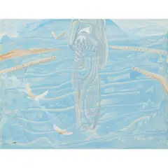 Winifred Nicholson, BLUE SEA GODDESS, oil on canvas