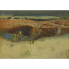 Sylvia Wishart, LANDSCAPE, ROSS, oil on board