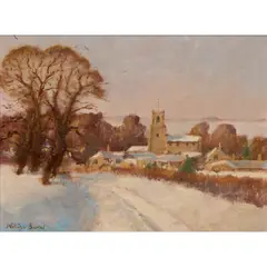 William Burns, A NORFOLK WINTER, LATE AFTERNOON, Oil on canvas