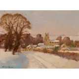 William Burns, A NORFOLK WINTER, LATE AFTERNOON, Oil on canvas