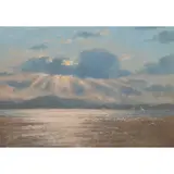 William Burns, SUN BREAKING THROUGH THE CLOUDS, oil on board