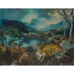 Hamish Lawrie, BLUE TARN, oil on board