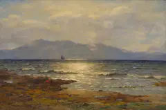 Duncan Cameron, AFTERNOON ON THE FORTH OF CLYDE LOOKING TOWARDS ARRAN, oil on canvas