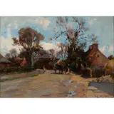 Joseph Milne, ON THE VILLAGE POND, oil on canvas