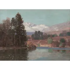 George Houston, DEPARTING SNOWS, oil on canvas