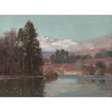 George Houston, DEPARTING SNOWS, oil on canvas
