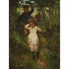 James Elder Christie, YOUTHFUL POACHERS, oil on canvas