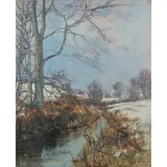 James Kay, A SNOW-COVERED WINTER LANDSCAPE, oil on canvas