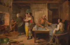Alexander Carse, ABODE OF A VILLAGE TAILOR, oil on panel